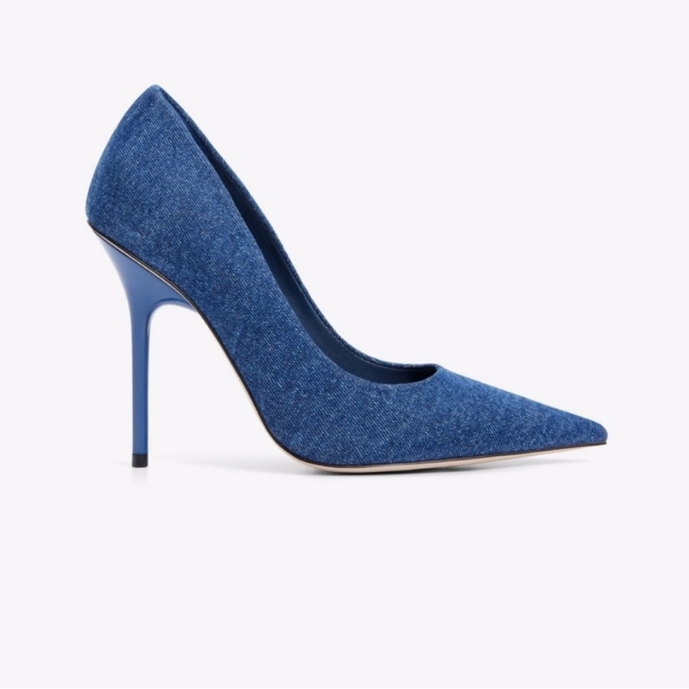 NWT Good American Classic Denim Emma Stiletto Heels